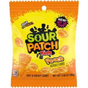 Sour Patch Kids Peach 3.56oz Peg Bag 12ct